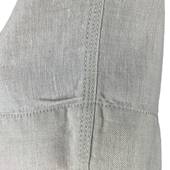 Liz Wear 100% Linen Wheat Colored Drawstring Cropped Pants with Pockets - Picture 7 of 9